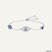 Blauwe zirkoon oog armband