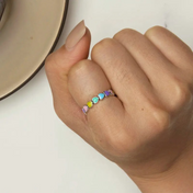 Regenboog hart ring