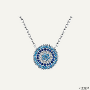 Blauwe cirkel ketting