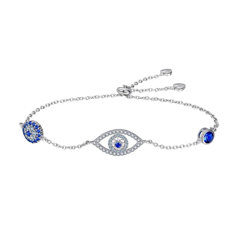 Blauwe zirkoon oog armband